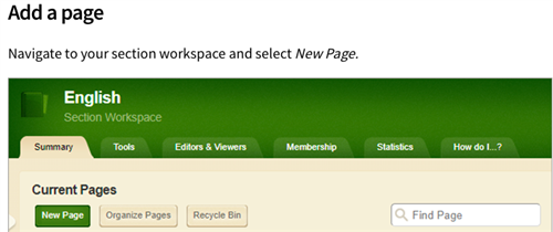 Add a page Add a page